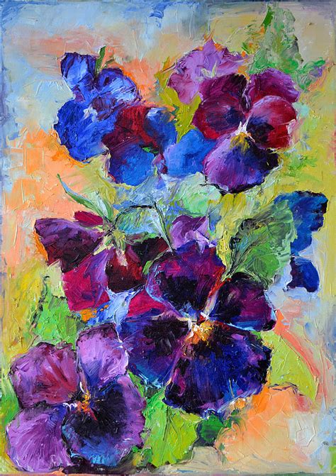 Pansy Flowers - Spring Flowers - Oil Painting Painting by Soos Roxana ...