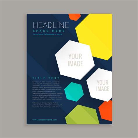 business brochure design with colorful hexagonal shapes - Download Free ...