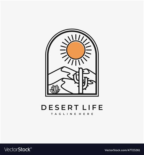 Desert cactus nature graphic Royalty Free Vector Image