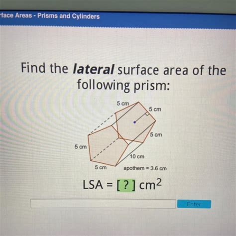 Surface area of prism - centresilope