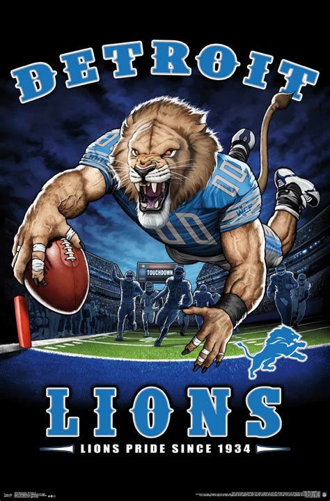 NFL Detroit Lions - End Zone 17 Poster | Nfl detroit lions, Detroit ...