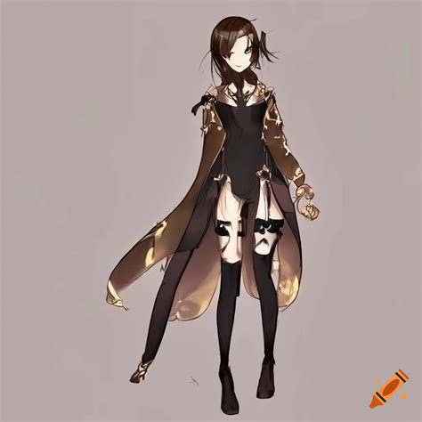 Detailed anime-style design of a human girl character, side view ...