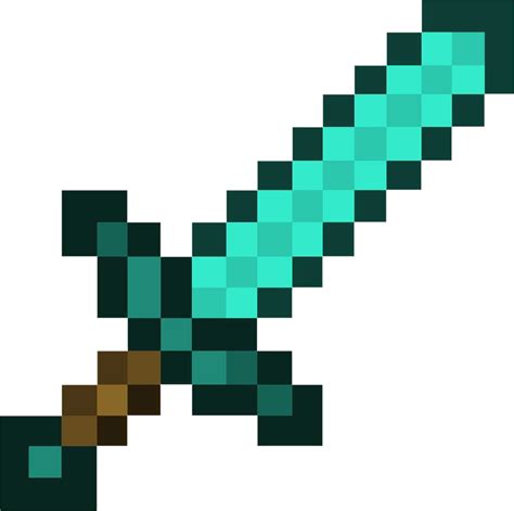 Diamond Sword - Printable Minecraft Diamond Sword Papercraft Template