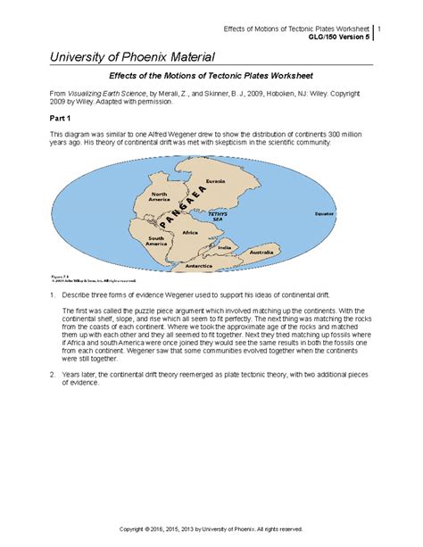 Continental Drift Worksheet / Evidence For Continental Drift Worksheet ...