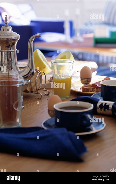 Table setting for breakfast Stock Photo - Alamy