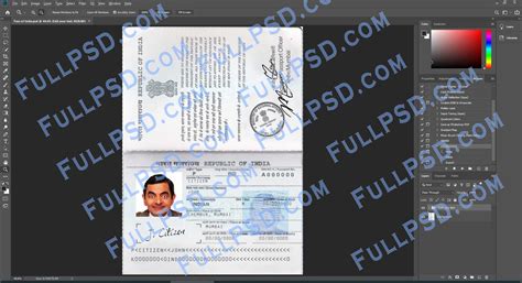 download India Passport V1 PSD File photoshop Template editable - FULLPSD