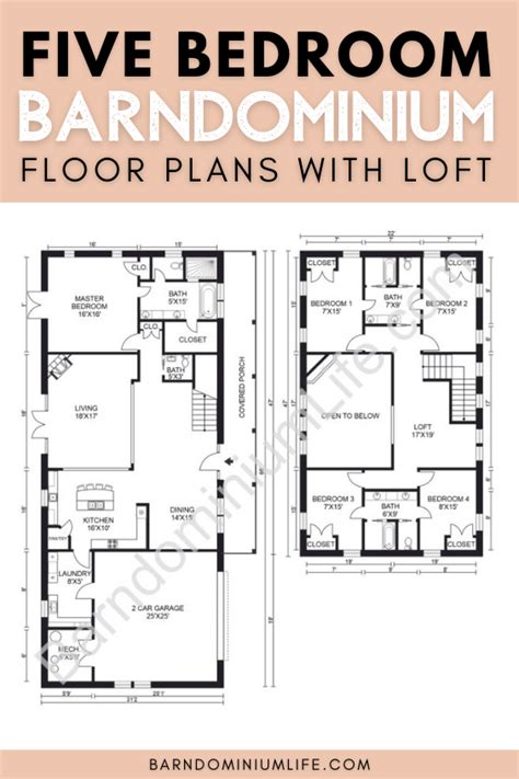 2 Story Barndominium Floor Plans