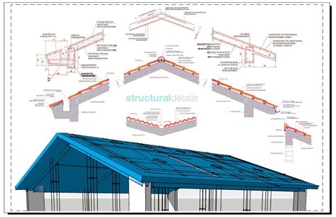 Concrete Roof Slab Eaves Overhang Clay Tiles Detail