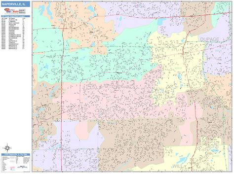 Naperville Illinois Wall Map (Color Cast Style) by MarketMAPS ...