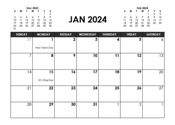 2024 Monthly Calendar Template Word - Noami Angelika