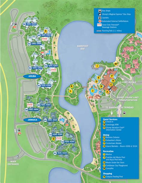 PHOTOS - New guide map for Disney's Caribbean Beach Resort