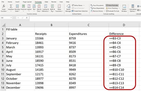 Various ways to display formulas in Excel - Extra Credit