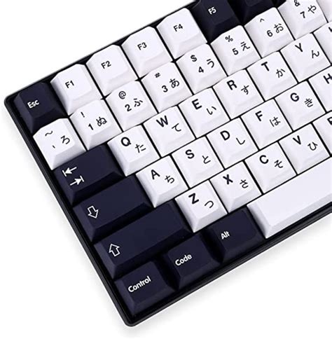 Black White PBT Japanese Keycaps 138 Keycaps for Cherry Mechanical ...