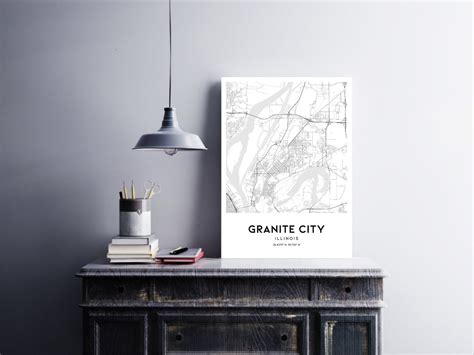 Granite City Map Print, Granite City Map Poster Wall Art, Il City Map ...