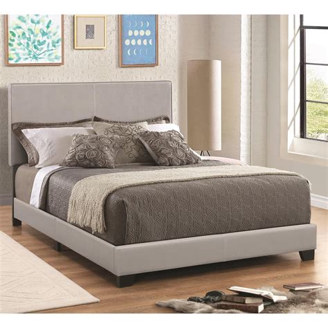 Leather Upholstered Eastern King Size Platform Bed, Gray - Walmart.com