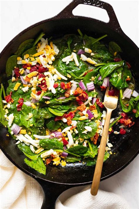 Wilted Spinach Salad - iFoodReal.com