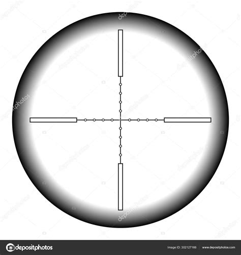 Realistic sniper sight with measurement marks. Sniper scope template ...