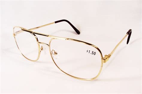 "Randy" Unisex Wire Frame Aviator Style Reading Glasses 2.25 R8222 Gold ...