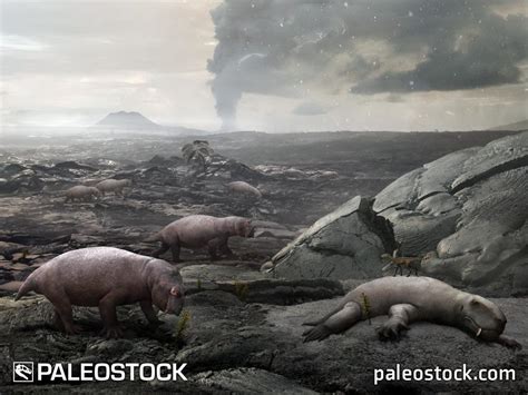 The Great Permian Extinction - on land stock image