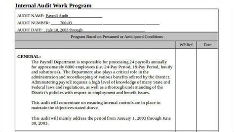 Audit Program Template | TUTORE.ORG - Master of Documents