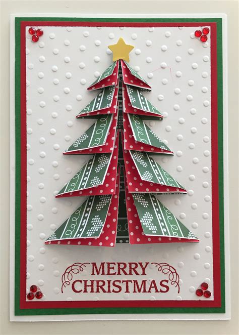 CBY Handmade - Christmas greeting card with paper-folded 3-D Christmas ...