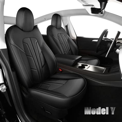 YOVEMEY Seat Covers fit Tesla Model Y, Custom Tesla Model Y Leather ...