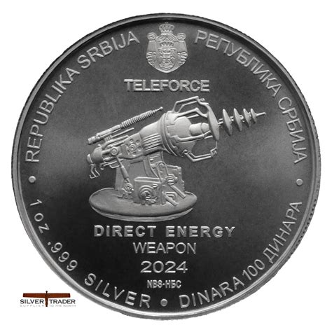 2024 Nikola Tesla Teleforce Energy Weapon 1oz Silver Bullion Coin