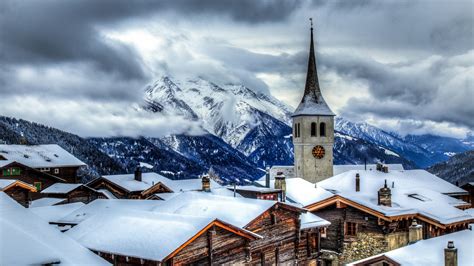 Mountain village in Switzerland - backiee