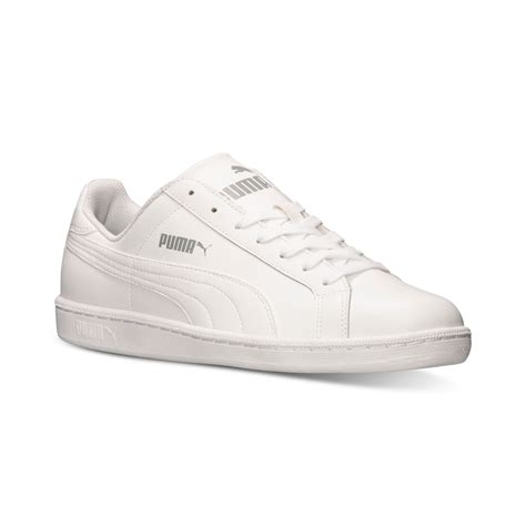 Puma Men'S Smash Leather Casual Sneakers From Finish Line in White for ...