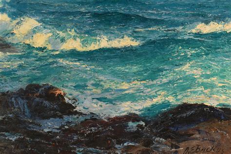 Lot 120: A.E. Backus oil on canvas seascape, 25 x 30 | Case Auctions