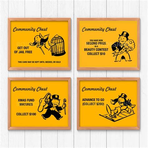 Leisure Shopping Monopoly Vintage Replacement Community Chest Cards ...