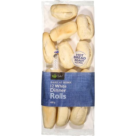 Woolworths Select Bread Rolls Bake At Home White 12pk | Woolworths