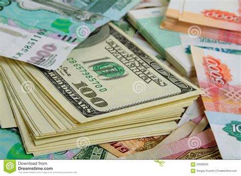 Ruble-dollar сurrency Speculation. Stock Image - Image of money ...