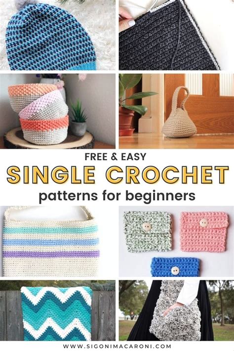 35+ Free Easy Single Crochet Patterns for Beginners - sigoni macaroni