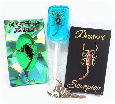 Edible Scorpion Candy Bundle - Pack of 3-1 Chocolate Covered, 1 Candy ...