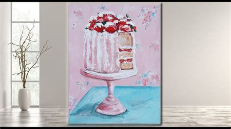 Cake TUTORIAL /Acrylic Painting for Beginners /MariArtHome - YouTube ...