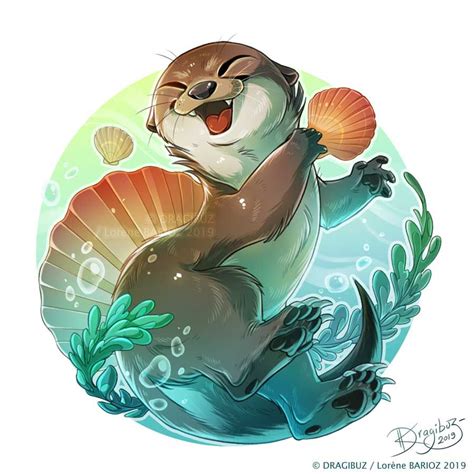 Otter Playing by Dragibuz on DeviantArt | Cute cartoon drawings, Otter ...