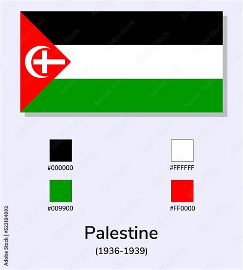 Vector Illustration of Palestine (1936-1939) flag isolated on light ...