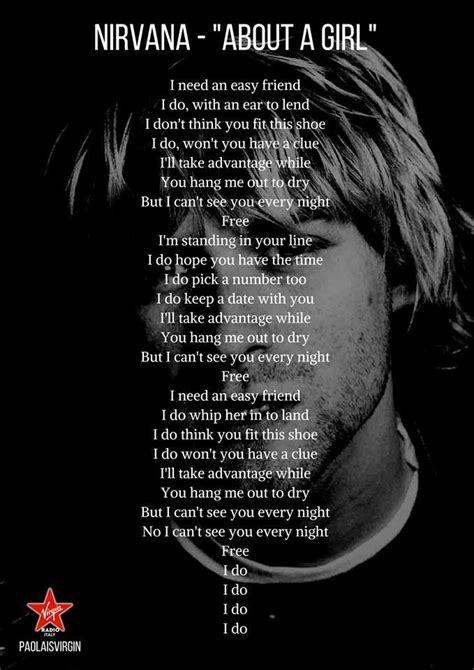 About a girl Nirvana Lyrics | Nirvana lyrics, Nirvana tattoo lyrics ...