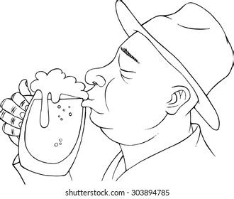 Man Drinking Beer Isolated Vector Illustration Stock Vector (Royalty ...