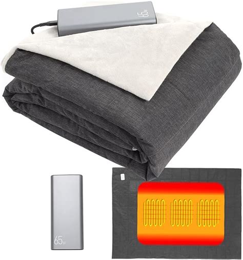 Amazon.com: Portable Heated Blanket Battery Operated, Cordless Heated ...