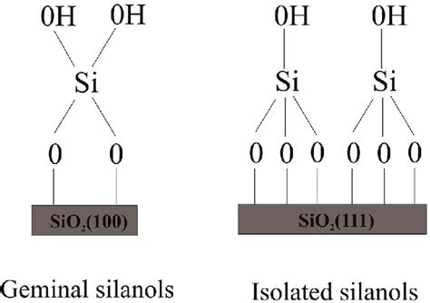 Silanol groups identified experimentally on the amorphous silica ...