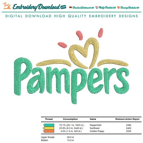 Pampers Logo Embroidery Design Download - EmbroideryDownload