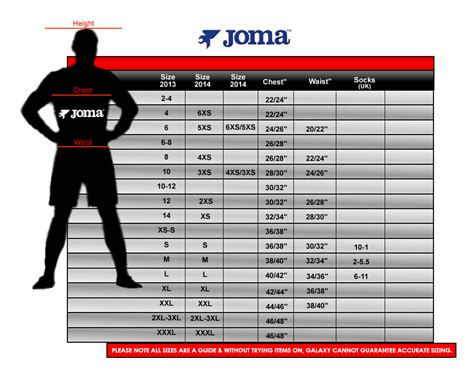 Joma Size Chart – Wessex Sports Direct Ltd