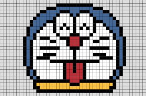 Doraemon Pixel Art | Pixel art, Pixel art pattern, Pixel art grid