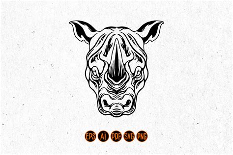 Rhino Head Silhouette Coloring Book By artgrarisstudio | TheHungryJPEG