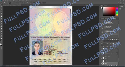 download UK United Kingdom Passport V1 PSD File photoshop Template ...