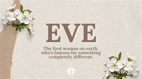 Eve - The Women of the Bible at a Glance - YouTube