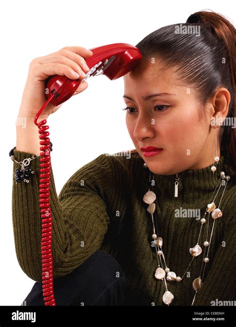 Woman Upset After Receiving Distressing Phone Call Stock Photo - Alamy