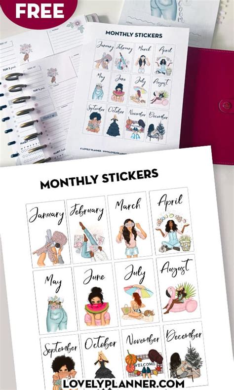 Free Monthly Seasonal Planner Stickers - Lovely Planner